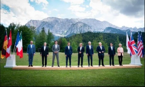 Alberto Fernández comenzó con la ronda de reuniones bilaterales en la Cumbre del G7
